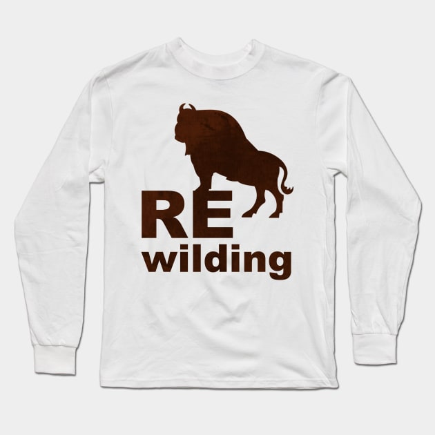 rewilding bison in nature Long Sleeve T-Shirt by SpassmitShirts